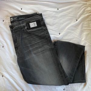 7 for all man kind jeans.Paxtyn skinny black denim